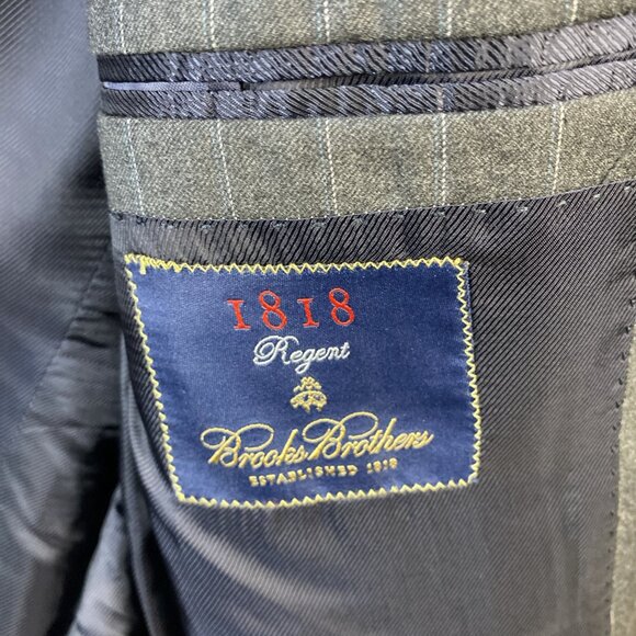 Brooks Brothers 1818 Regent Ethomas Jacket 41R Gray Striped 3 Button Italy Wool - Picture 12 of 16